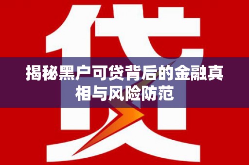 南化揭秘黑户可贷背后的金融真相与风险防范
