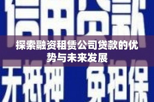 莱城探索融资租赁公司贷款的优势与未来发展